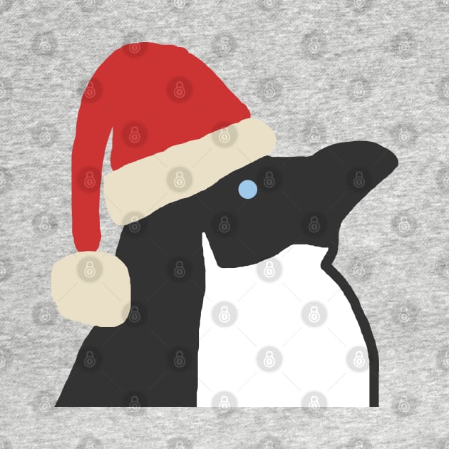 Christmas Penguin Wearing Santa Hat by ellenhenryart